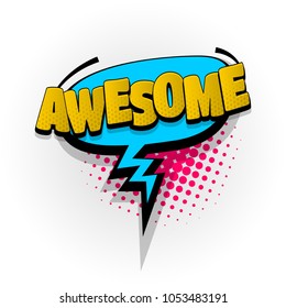 awesome hand drawn pictures effects. Template comics speech bubble halftone dot background. Pop art style. Comic dialog cloud, space text pop-art. Creative idea conversation sketch explosion.