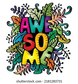 Awesome hand lettering with floral background.