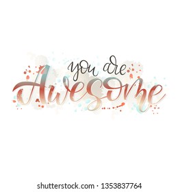 awesome hand lettering style white background