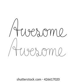 Awesome Handwriting Text in two different styles isolated on White