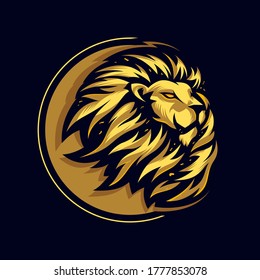 Awesome head lion logo design Vector