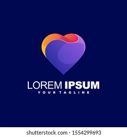 awesome heart gradient logo design