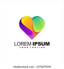 awesome heart gradient logo design