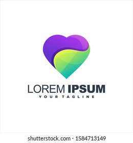 awesome heart gradient logo design