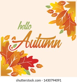 Awesome Hello Autumn Design Background 