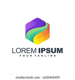awesome hexagon gradient logo design