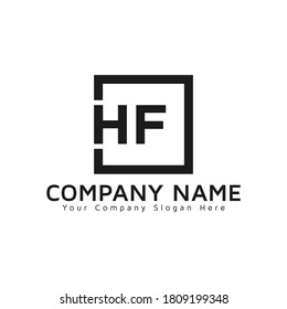 Awesome HF Letter Logo. HF Logo Design Vector Templates. HF Logo Box HF letter logo Design
