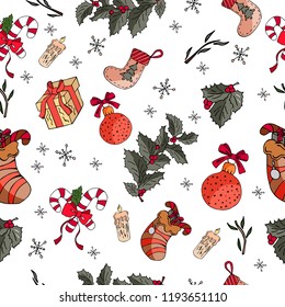 Awesome holiday vector background. Christmas repeating wallpaper