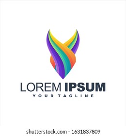 awesome horn gradient logo design