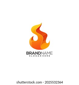 awesome hot fire logo design template premium Vector