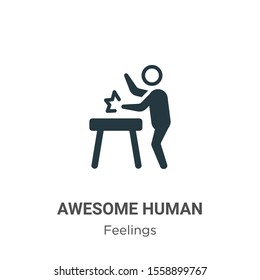 Awesome human vector icon on white background. Flat vector awesome human icon symbol sign from modern feelings collection for mobile concept and web apps design.