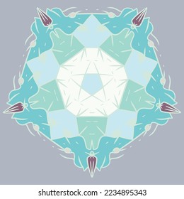 Awesome ice flower vector illustration, editable for all your graphic needs