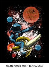 awesome illustration astronaut in galaxy