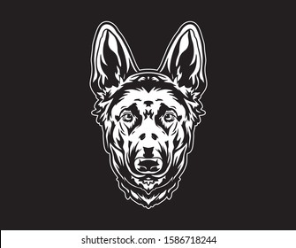 awesome illustration german shepherd logo esport 