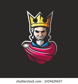 Awesome illustration king logo Premium Vector