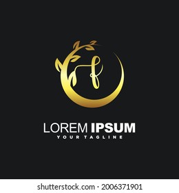 impresionante diseño inicial de logotipo de lujo F