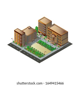 awesome isometric unniversity in vector art