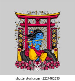 awesome japanese illustration theme for tshirt design