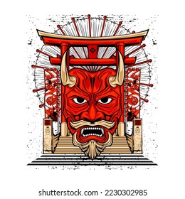 awesome japanese illustration for tshirt design