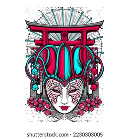 awesome japanese illustration for tshirt design