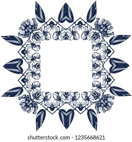 Awesome jasmin flowers frame. vector illustration, Hand drawn ink illustration