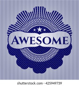 Awesome jean or denim emblem or badge background