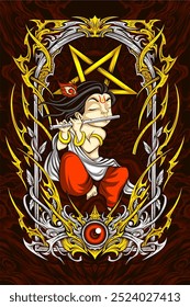 awesome krishna illustration for t shirt design