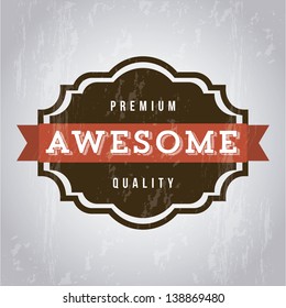 awesome label over gray background. vector illustration