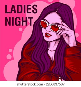 awesome ladies night drawing illustration 