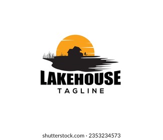 Awesome lake house logo design for cottage, wood house, and house rent