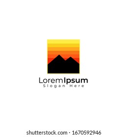 impresionante diseño vectorial paisajístico, ilustración, silueta