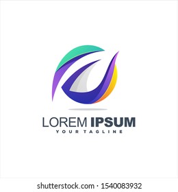 awesome leaf colorful logo design