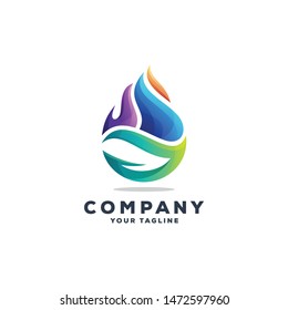 awesome leaf gradient logo design