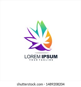 awesome leaf gradient logo design