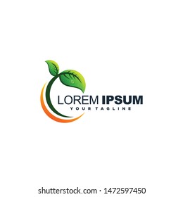 awesome leaf nature logo design