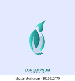 Logotipo Awesome Leaf Penguin Premium