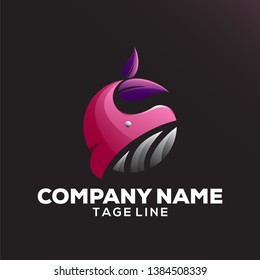 awesome leaf whale logo for company