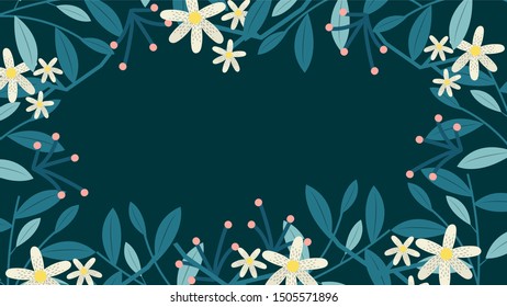 Awesome Leaves and flower border pattern background