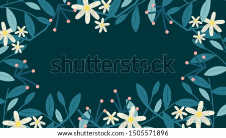 Awesome Leaves and flower border pattern background