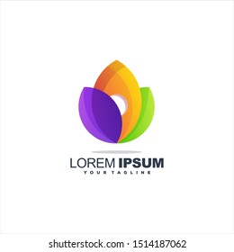 awesome leaves gradient logo design