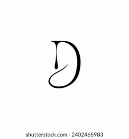 Awesome Letter D Leaf Premium Logo design template vector luxury with leaf combination.