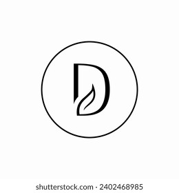 Impresionante modelo de diseño de logotipo Premium de la letra D Leaf Premium, lujo vectorial con combinación de hojas.