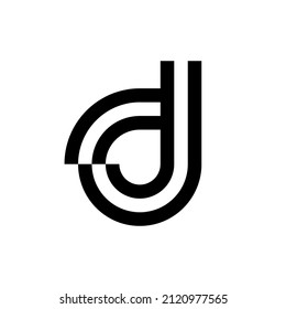 Plantilla de logotipo para monograma de carta alucinante para DJ