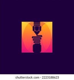 Awesome Letter H Three Dimensional Printing Premium Logo Vector