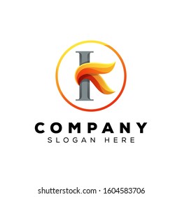 awesome letter K logo design, abstract letter initial logo design premium