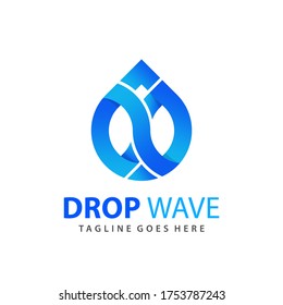 Awesome Letter N Drop Wave Modern Logo Design Vector Illustration