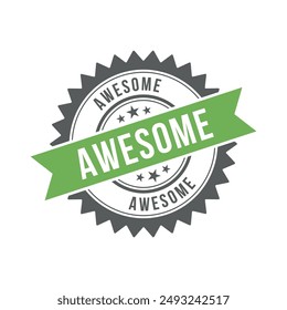 Awesome Letter Rubber Stamp Sign