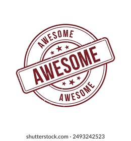 Awesome Letter Rubber Stamp Sign