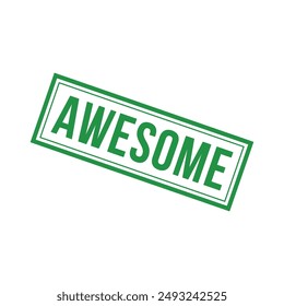 Awesome Letter Rubber Stamp Sign