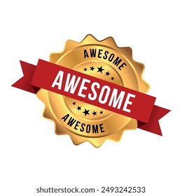 Awesome Letter Rubber Stamp Sign